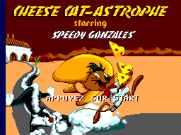 Cheese Cat-Astrophe Starring Speedy Gonzales title screen for Sega Master System